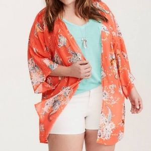 Torrid coral kimono